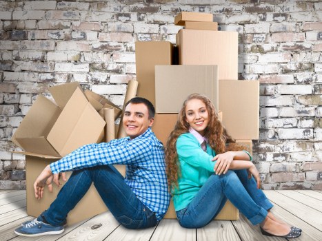 Organized student boxes and luggage in Aperfield storage