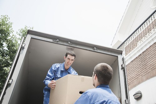 Packed storage unit in Aperfield with labeled boxes and furniture